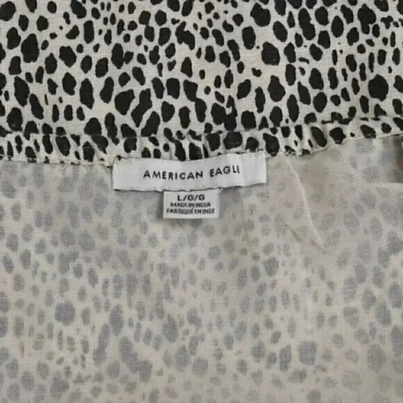 American Eagle Leopard Animal  Print Dress Jumper Brown Cream Size Large - Picture 7 of 12